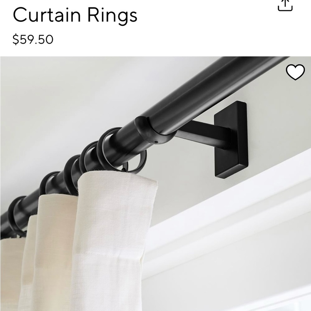 Pottery Barn Black Bronze quiet glide curtain rings